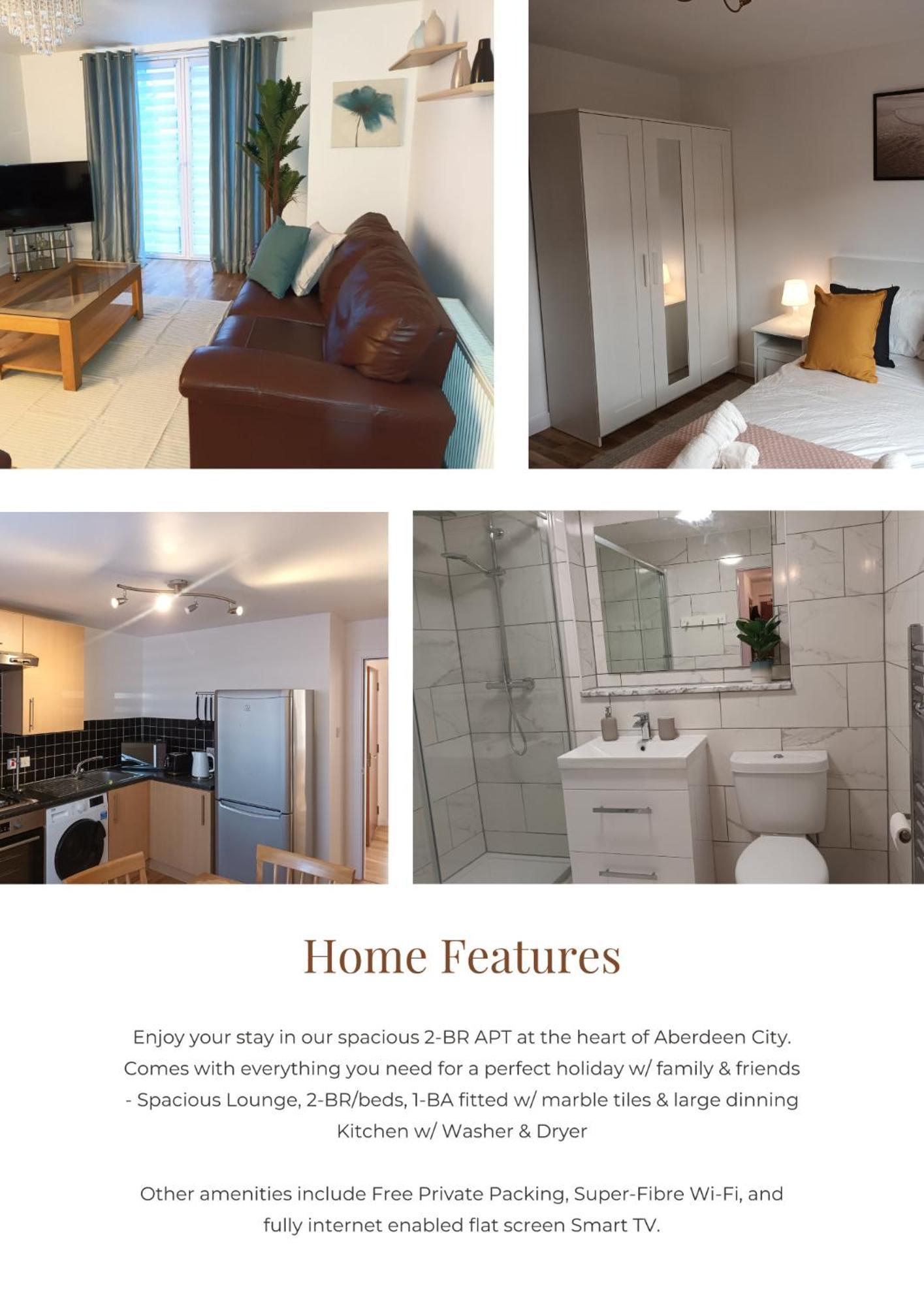 Spacious Elegant 2-Br Apartment In Aberdeen City Centre Exteriör bild